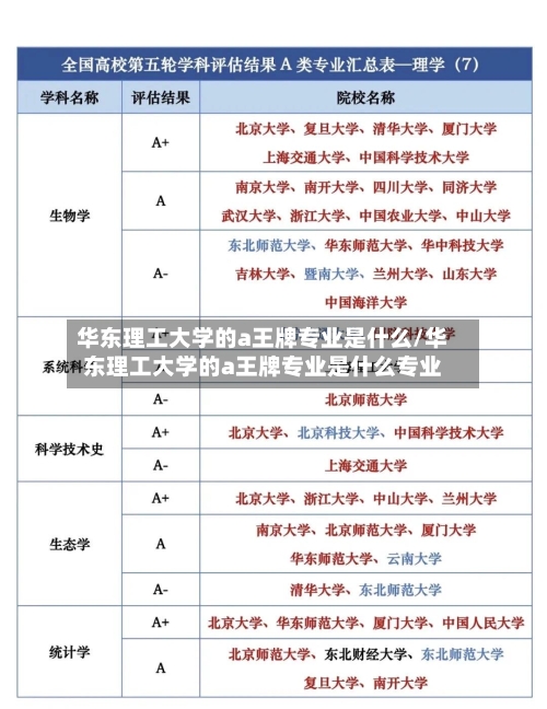 华东理工大学的a王牌专业是什么/华东理工大学的a王牌专业是什么专业-第2张图片