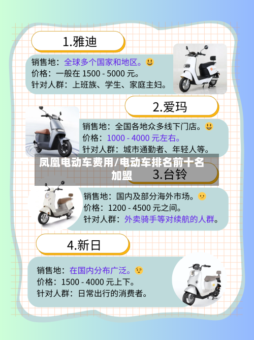 凤凰电动车费用/电动车排名前十名加盟