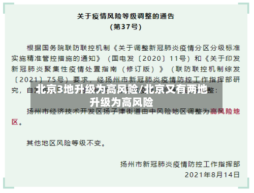北京3地升级为高风险/北京又有两地升级为高风险