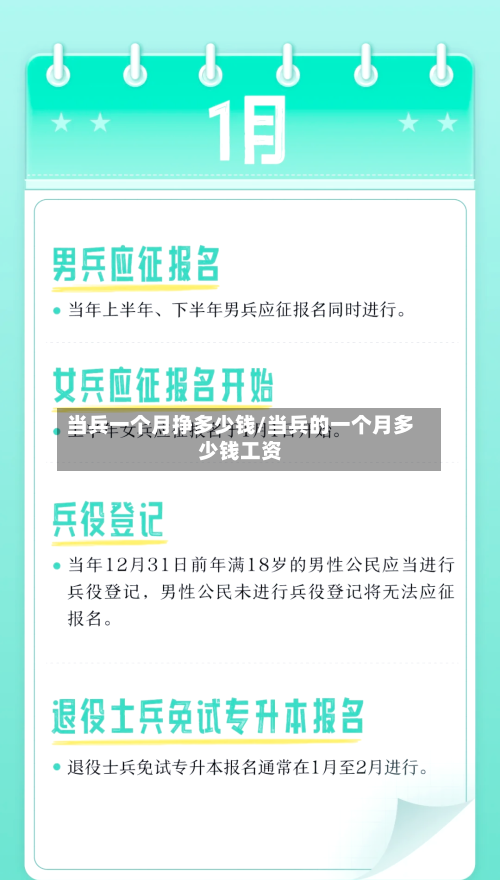 当兵一个月挣多少钱/当兵的一个月多少钱工资