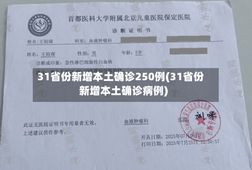 31省份新增本土确诊250例(31省份新增本土确诊病例)-第2张图片