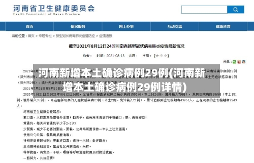 河南新增本土确诊病例29例(河南新增本土确诊病例29例详情)