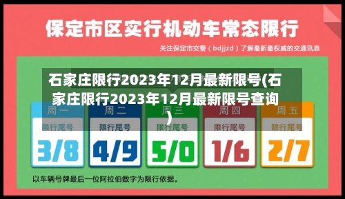 石家庄限行2023年12月最新限号(石家庄限行2023年12月最新限号查询)