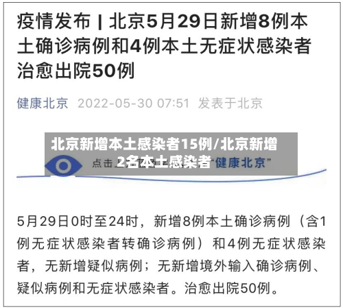北京新增本土感染者15例/北京新增2名本土感染者
