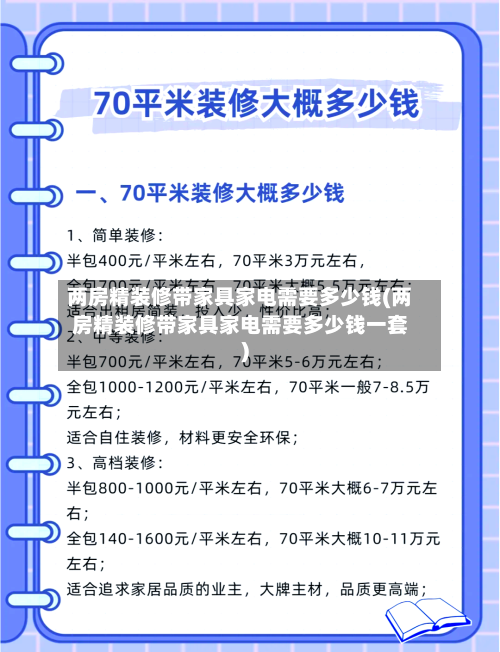 两房精装修带家具家电需要多少钱(两房精装修带家具家电需要多少钱一套)