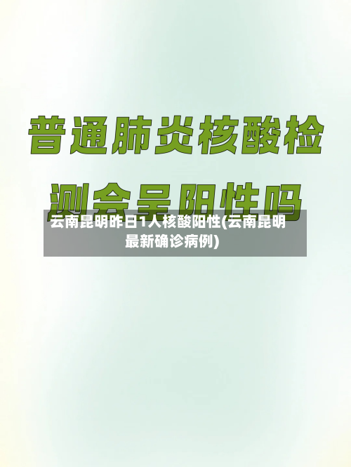 云南昆明昨日1人核酸阳性(云南昆明最新确诊病例)-第2张图片