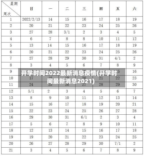 开学时间2022最新消息疫情(开学时间最新消息2021)
