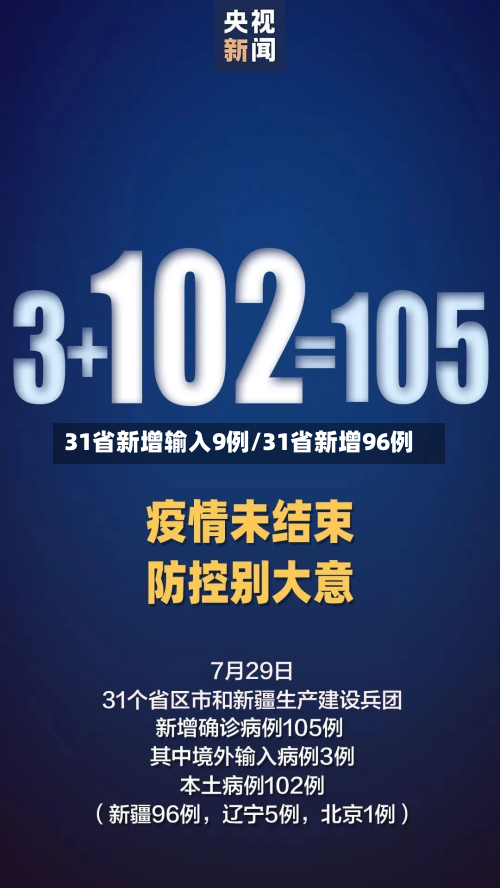 31省新增输入9例/31省新增96例